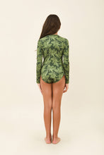Ladda in bilden i gallerivisningen, Model Back: Uv Line Mädchen-Badeanzug Girl Macae Folhagem Verde Upf50+
