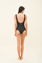 Ladda in bilden i gallerivisningen, Model Back: Uv Line Badeanzug Maio Swim Textura Preto Upf50+