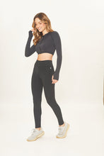 Ladda in bilden i gallerivisningen, Image 02: Uv Line Fitness-Shorts Legging Fit Aspen Black Upf50+