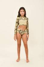 Ladda in bilden i gallerivisningen, Model Front: Uv Line Mädchen-Badeanzug Girl Bikini Hot Pant Jaguar Upf50+