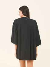 Ladda in bilden i gallerivisningen, Model Back: Uv Line Kaftans/Cover-Ups Kimono Color Black Upf50+