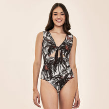 Ladda in bilden i gallerivisningen, Model Front: Uv Line Badeanzug Mirela Coqueiros Bege Upf50+