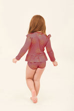 Ladda in bilden i gallerivisningen, Model Back: Uv Line Baby-Bademode Baby Shine Malva Up50+