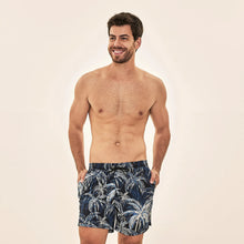 Ladda in bilden i gallerivisningen, Model Front: Uv Line Badeshorts Short Acqua Coqueiros Marinho Upf50+