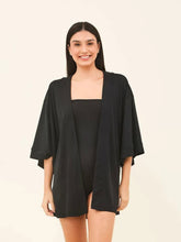 Ladda in bilden i gallerivisningen, Gallery: Uv Line Kaftans/Cover-Ups Kimono Color Black Upf50+