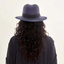 Ladda in bilden i gallerivisningen, Model Back: Uv Line Panamahut Hat Shanghai Imp Uni Navy Blue Upf50+