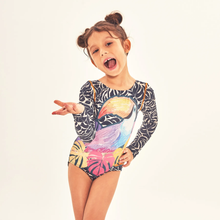 Ladda in bilden i gallerivisningen, Model Front: Uv Line Mädchen-Badeanzug Swimsuit Girl Tucano Upf50+
