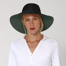 Ladda in bilden i gallerivisningen, Model Front: Uv Line Schlapphut Hat San Diego Fem Black Green Upf50+
