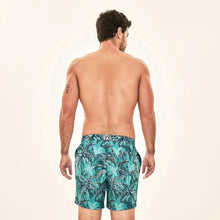 Ladda in bilden i gallerivisningen, Model Back: Uv Line Badeshorts Short Acqua Coqueiros Turquesa Upf50+
