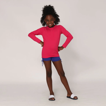 Ladda in bilden i gallerivisningen, Model Front: Uv Line Rashguard Longsleeve Uvpro Kids Pink Upf50+
