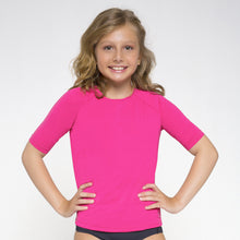 Ladda in bilden i gallerivisningen, Gallery: Uv Line Rashguard Camiseta Kids Uvpro Mc Pink Upf50+
