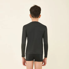 Ladda in bilden i gallerivisningen, Model Back: Uv Line Rashguard Longsleeve Uvpro Kids Black Upf50+
