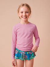 Ladda in bilden i gallerivisningen, Gallery: Uv Line Rashguard Longsleeve Uvpro Kids Rose Upf50+
