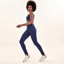Ladda in bilden i gallerivisningen, Image 04: Uv Line Fitness-Shorts Legging Fit Aspen Navy Blue Upf50+
