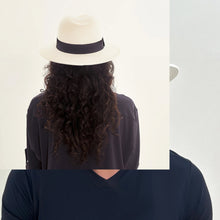 Ladda in bilden i gallerivisningen, Model Back: Uv Line Panamahut Hat Shanghai Imp Uni White Black Upf50+
