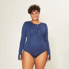 Ladda in bilden i gallerivisningen, Image 06: Uv Line Badeanzug Swimsuit Macae Navy Blue Upf50+
