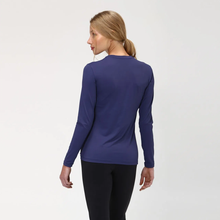 Ladda in bilden i gallerivisningen, Model Back: Uv Line Rashguard Longsleeve Uvpro Fem Navy Blue Upf50+
