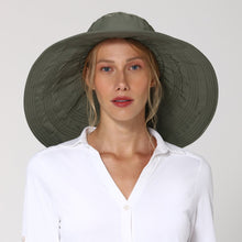 Ladda in bilden i gallerivisningen, Model Front: Uv Line Schlapphut Hat Beverly Hills I18 Fem Green Militar Upf50+
