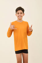 Ladda in bilden i gallerivisningen, Gallery: Uv Line Rashguard Longsleeve Uvpro Kids Orange Upf50+

