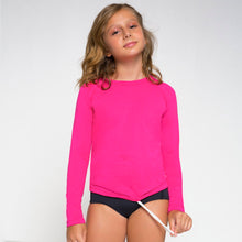 Ladda in bilden i gallerivisningen, Gallery: Uv Line Rashguard Longsleeve Uvpro Kids Pink Upf50+
