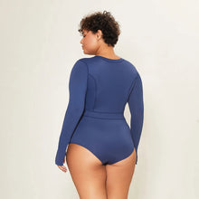 Ladda in bilden i gallerivisningen, Image 08: Uv Line Badeanzug Swimsuit Macae Navy Blue Upf50+
