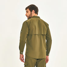 Ladda in bilden i gallerivisningen, Model Back: Uv Line Fitness-Top Tenerife Verde Militar Upf50+
