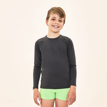 Ladda in bilden i gallerivisningen, Model Front: Uv Line Rashguard Acqua Qr Code Preto Upf50+
