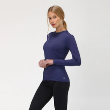 Ladda in bilden i gallerivisningen, Image 02: Uv Line Rashguard Longsleeve Uvpro Fem Navy Blue Upf50+
