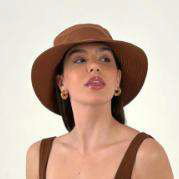 Ladda in bilden i gallerivisningen, Product Front: Uv Line Eimerhut Hat California Fem Cognac Upf50+
