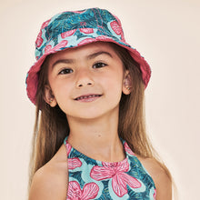 Ladda in bilden i gallerivisningen, Model Front: Uv Line Eimerhut Napoli Kids Hibiscus Upf50+
