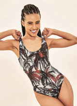 Ladda in bilden i gallerivisningen, Model Front: Uv Line Badeanzug Swimsuit Coqueiros Bege Upf50+
