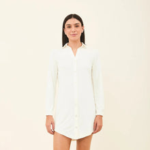Ladda in bilden i gallerivisningen, Model Front: Uv Line Hemdblusenkleid Shirtdress Copenhagen Fem Off White Upf50+

