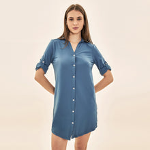 Ladda in bilden i gallerivisningen, Image 04: Uv Line Hemdblusenkleid Shirtdress Copenhagen Fem Steel Upf50+
