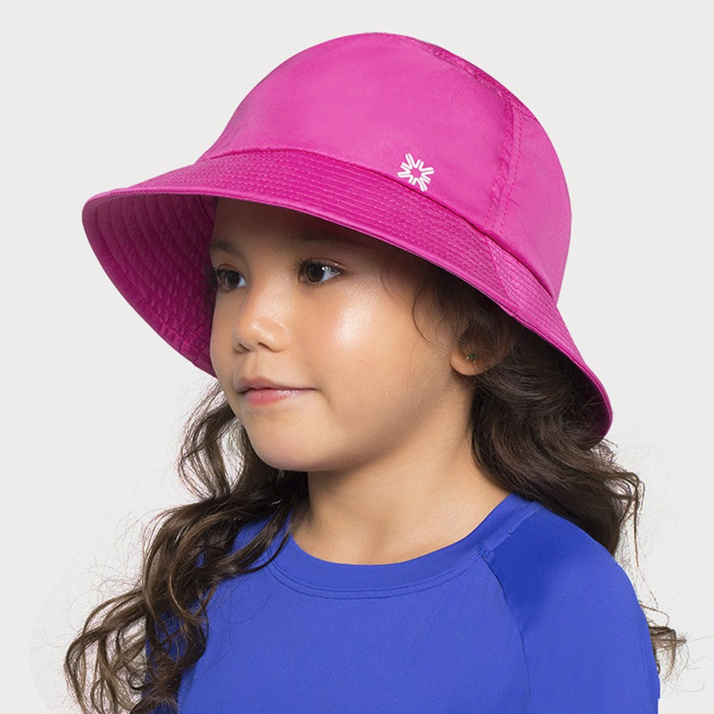 Model Front: Uv Line Eimerhut Basic Kids Pink Upf50+