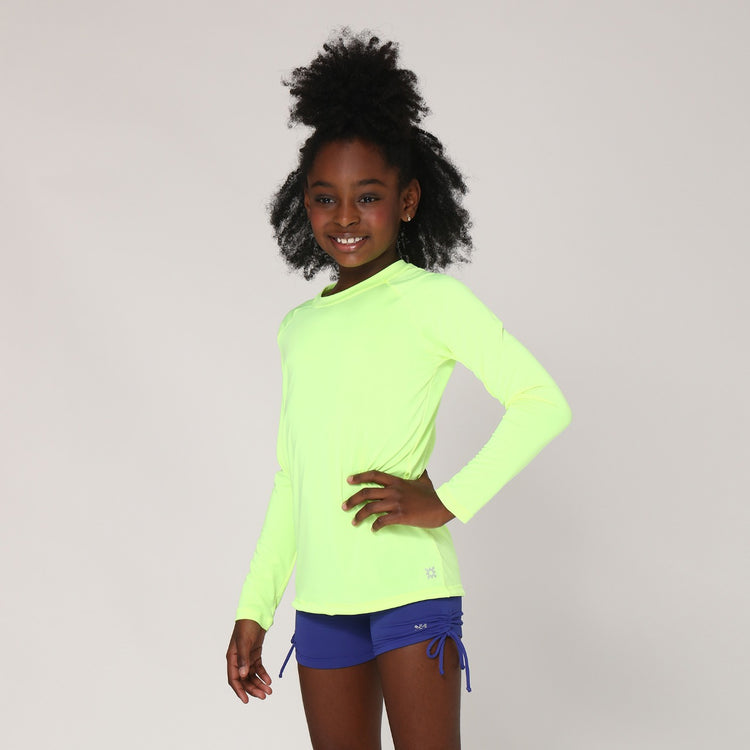 Model Front: Uv Line Rashguard Camiseta Uvlight Amarelo Fluor Spf50+