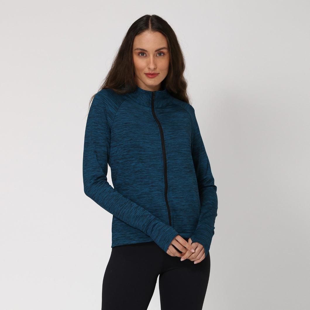 Model Front: Uv Line Fitness-Top Casaco Newfit Petroleo Upf50+