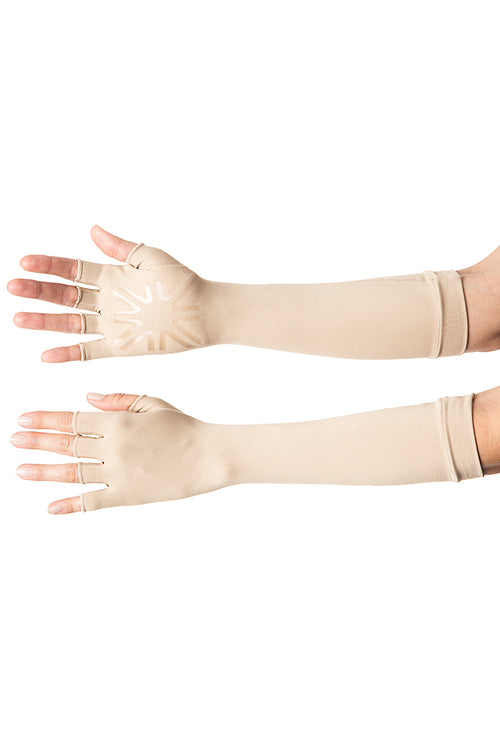 Model Front: Uv Line Handschuhe Long Glove Chocolate Upf50+