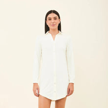 Ladda in bilden i gallerivisningen, Model Front: Uv Line Hemdblusenkleid Shirtdress Copenhagen Offwhite Upf50+
