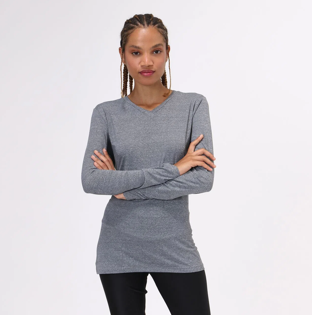 Model Front: Uv Line Fitness-Top Sport Fit Mescla