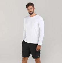 Ladda in bilden i gallerivisningen, Model Front: Uv Line Fitness-Top Sport Fit Ml Branco Msc
