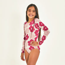 Ladda in bilden i gallerivisningen, Image 02: Uv Line Mädchen-Badeanzug Swimsuit Flores Upf50+
